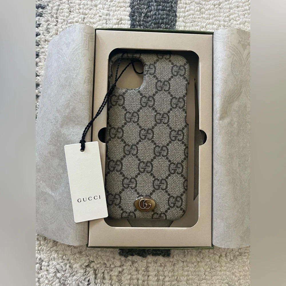 NWT 🤎 Gucci Ophidia iPhone 14 PLUS / iPhone 15 PLUS iPhone Case - Picture 2 of 9